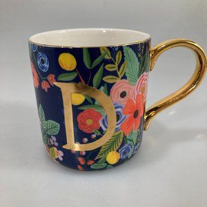 Anthro D Initial Mug Rifle Paper Co Floral Mug
